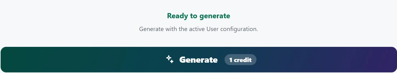 PXLTAB Generate button and ready status in light mode