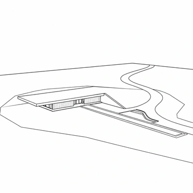 Architectural source sketch for the rendered residence