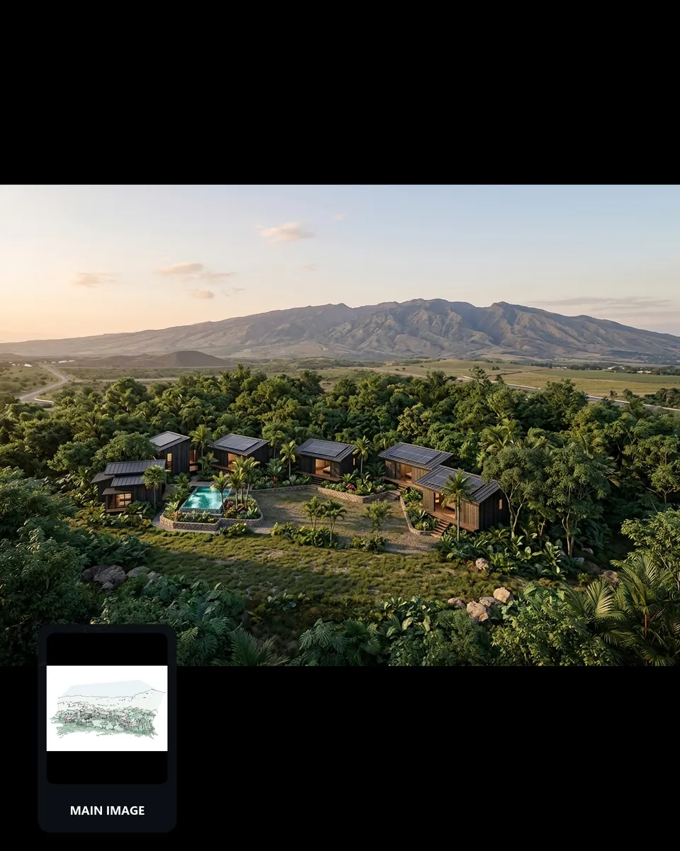 Image to render example: landscape retreat